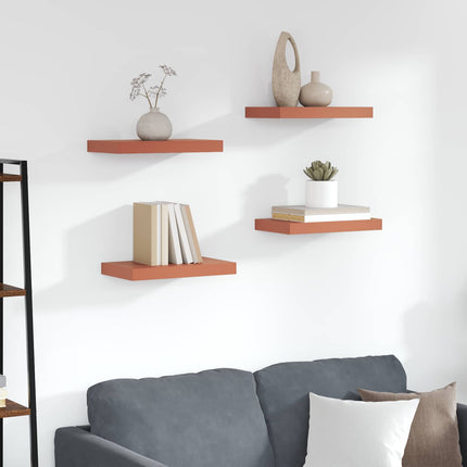 Vägg hylla 4 pcs Röd 40 x 23,5 x 4 cm Konstruerat trä