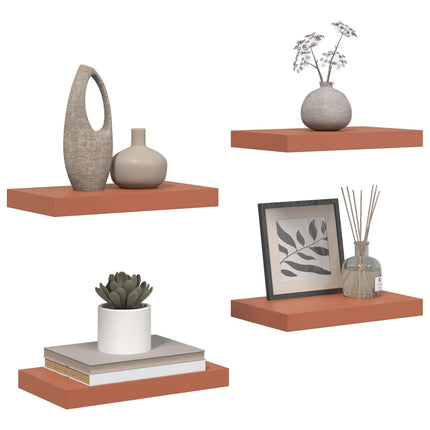 Vägg hylla 4 pcs Röd 40 x 23,5 x 4 cm Konstruerat trä
