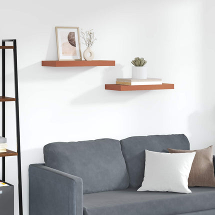 Vägg hylla med lagring 2 pcs Röd 50 x 23 x 4 cm Konstruerat trä