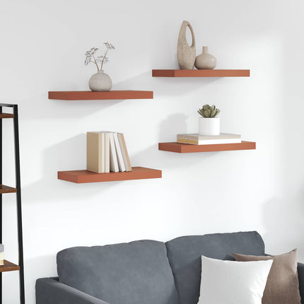 Vägg hylla med lagring 4 pcs Röd 50 x 23 x 4 cm Konstruerat trä
