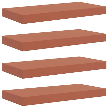 Vägg hylla Väggmonterat 4 st Röd 50 x 23,5 x 3,8 cm