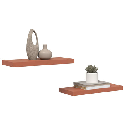 Vägg hylla med lagring 2 pcs Röd 60 x 23 x 4 cm Konstruerat trä