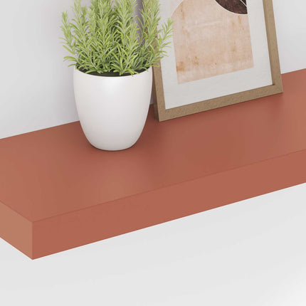 Vägg hylla med lagring 4 pcs Röd 60 x 23 x 4 cm Konstruerat trä