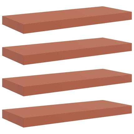 Vägg hylla med lagring 4 pcs Röd 60 x 23 x 4 cm Konstruerat trä