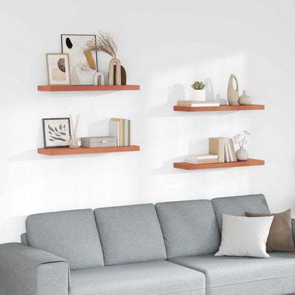 Vägg hylla 4 pcs Röd 80 x 23,5 x 4 cm Konstruerat trä