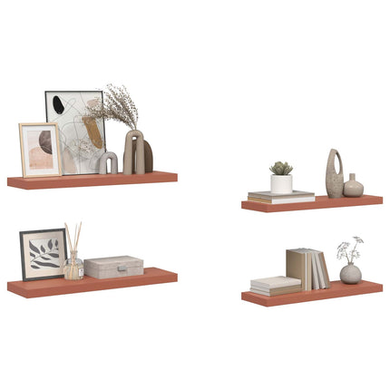 Vägg hylla 4 pcs Röd 80 x 23,5 x 4 cm Konstruerat trä
