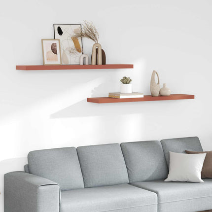 Vägg hylla 2 pcs Röd 120 x 23,5 x 4 cm Konstruerat trä