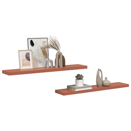 Vägg hylla 2 pcs Röd 120 x 23,5 x 4 cm Konstruerat trä