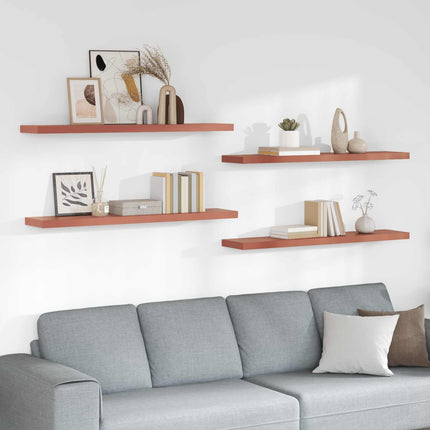 Vägg hylla 4 pcs Röd 120 x 23,5 x 4 cm Konstruerat trä
