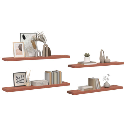 Vägg hylla 4 pcs Röd 120 x 23,5 x 4 cm Konstruerat trä