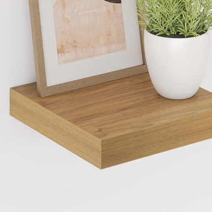Vägg hylla 2 pcs Brun 23 x 23,5 x 4 cm Konstruerat trä