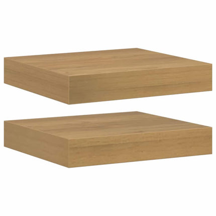 Vägg hylla 2 pcs Brun 23 x 23,5 x 4 cm Konstruerat trä