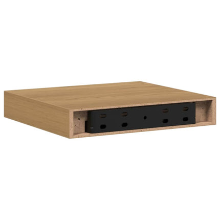 Vägg hylla 2 pcs Brun 23 x 23,5 x 4 cm Konstruerat trä