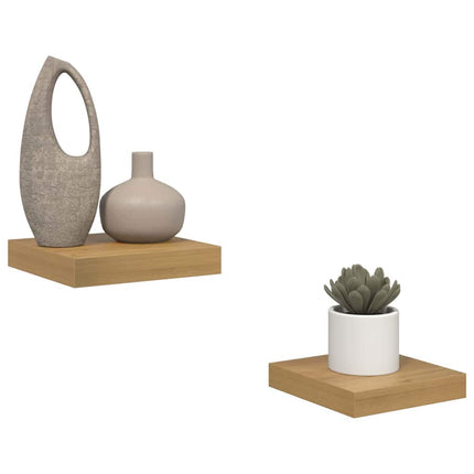 Vägg hylla 2 pcs Brun 23 x 23,5 x 4 cm Konstruerat trä