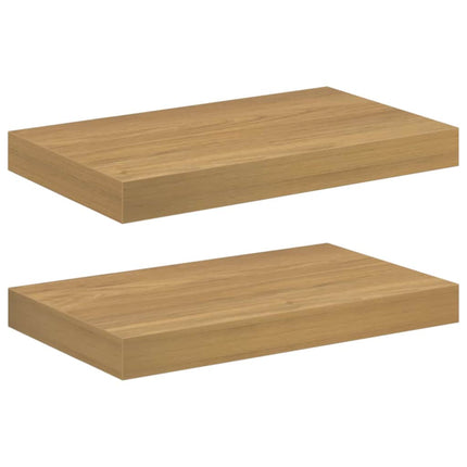 Vägg hylla 2 pcs Brun 40 x 23,5 x 4 cm Konstruerat trä