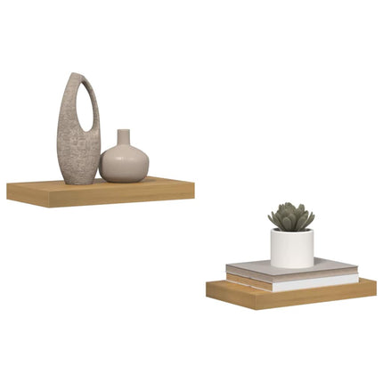 Vägg hylla 2 pcs Brun 40 x 23,5 x 4 cm Konstruerat trä