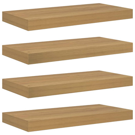 Vägg hylla Väggmonterat 4 st Brun 50 x 23,5 x 3,8 cm