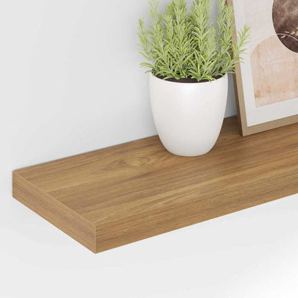 Vägg hylla 4 pcs Brun 60 x 23 x 4 cm Konstruerat trä