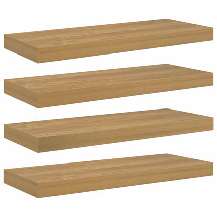 Vägg hylla 4 pcs Brun 60 x 23 x 4 cm Konstruerat trä