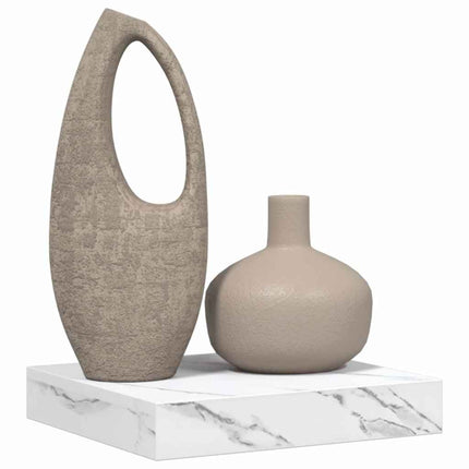 Vägg hylla Vit marmor 23 x 23,5 x 4 cm Konstruerat trä