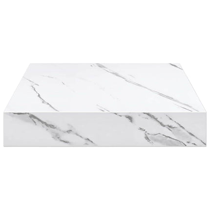 Vägg hylla 4 pcs Vit marmor 23 x 23,5 x 4 cm Konstruerat trä