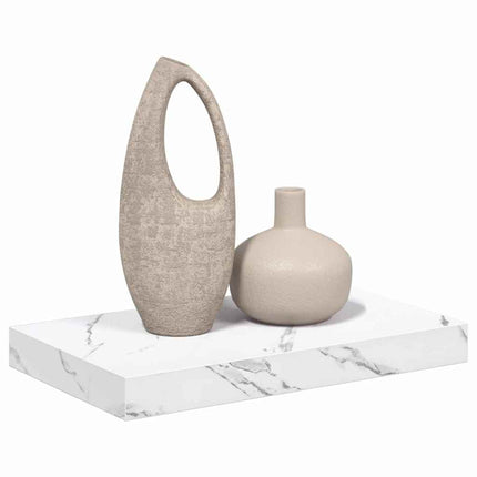 Vägg hylla Väggmonterat Vit marmor 40 x 23,5 x 3,8 cm