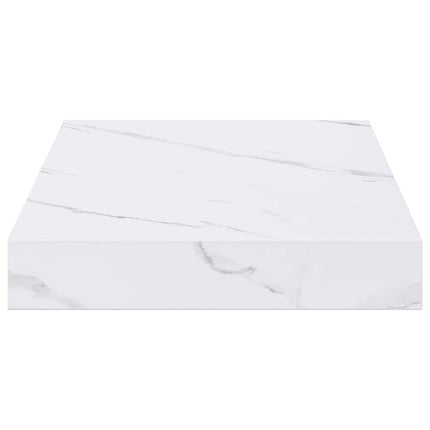 Vägg hylla 2 pcs Vit marmor 40 x 23,5 x 4 cm Konstruerat trä