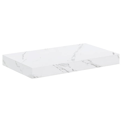 Vägg hylla 4 pcs Vit marmor 40 x 23,5 x 4 cm Konstruerat trä