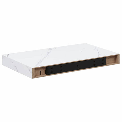 Vägg hylla Väggmonterat 4 st Vit marmor 40 x 23,5 x 3,8 cm