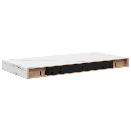 Vägg hylla 2 pcs Vit marmor 50 x 23,5 x 4 cm Konstruerat trä