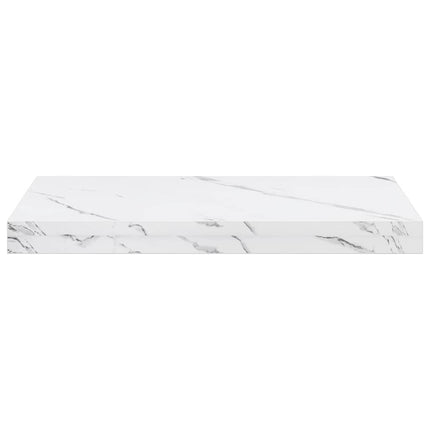 Vägg hylla 4 pcs Vit marmor 50 x 23,5 x 4 cm Konstruerat trä