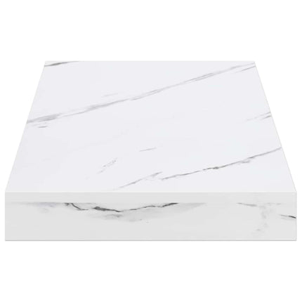 Vägg hylla 4 pcs Vit marmor 50 x 23,5 x 4 cm Konstruerat trä
