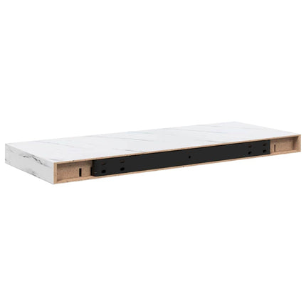 Vägg hylla Vit marmor 60 x 23 x 4 cm Konstruerat trä