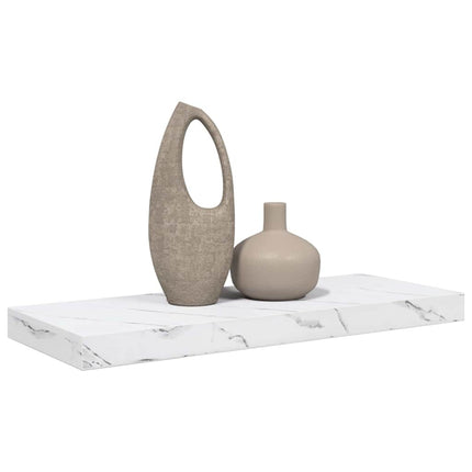 Vägg hylla Vit marmor 60 x 23 x 4 cm Konstruerat trä