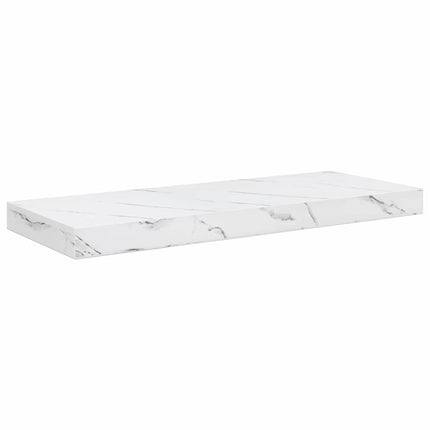 Vägg hylla 4 pcs Vit marmor 60 x 23 x 4 cm Konstruerat trä