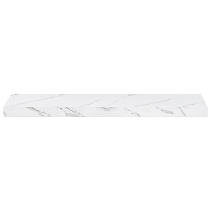 Vägg hylla 4 pcs Vit marmor 80 x 23,5 x 4 cm Konstruerat trä