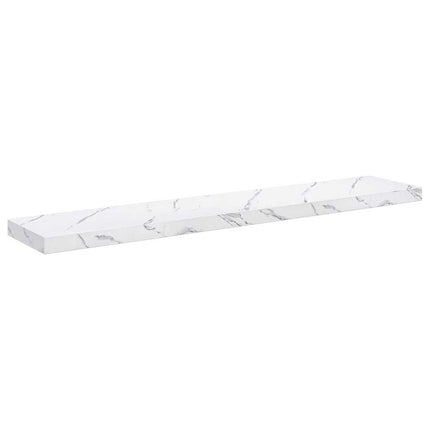 Vägg hylla 2 pcs Vit marmor 120 x 23,5 x 4 cm Konstruerat trä