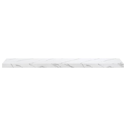 Vägg hylla 2 pcs Vit marmor 120 x 23,5 x 4 cm Konstruerat trä