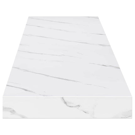 Vägg hylla 2 pcs Vit marmor 120 x 23,5 x 4 cm Konstruerat trä