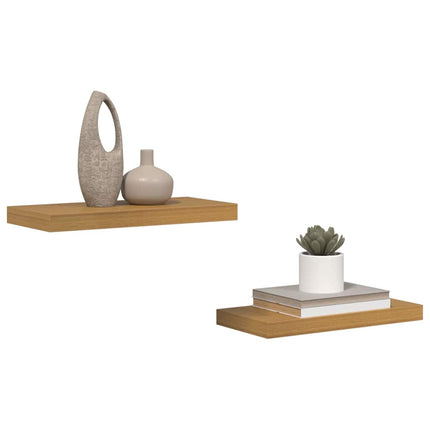 Vägg hylla Väggmonterat 2 st Beige 50 x 23,5 x 3,8 cm