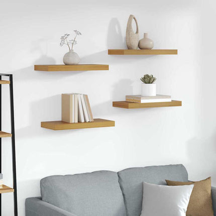 Vägg hylla Väggmonterat 4 pcs Beige 50 x 23,5 x 4 cm