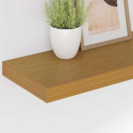 Vägg hylla Väggmonterat 2 st Beige 60 x 23,5 x 3,8 cm