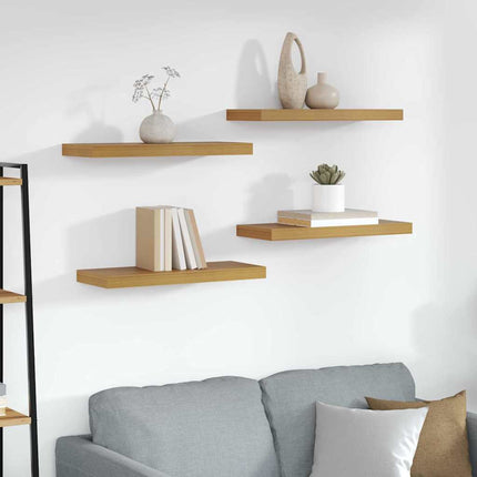 Vägg hylla Väggmonterat 4 st Beige 60 x 23,5 x 3,8 cm
