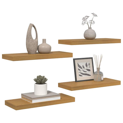 Vägg hylla 4 pcs Beige 60 x 23 x 4 cm Konstruerat trä