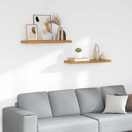 Vägg hylla 2 pcs Beige 90 x 23,5 x 4 cm Konstruerat trä