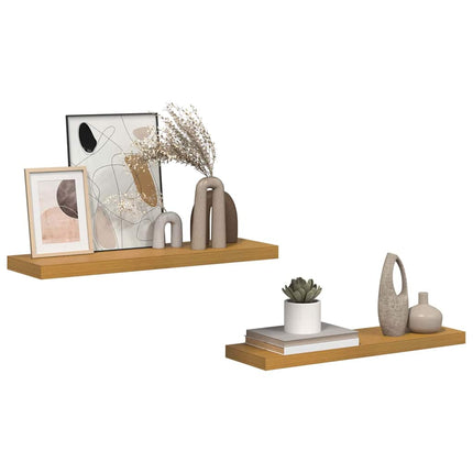 Vägg hylla 2 pcs Beige 90 x 23,5 x 4 cm Konstruerat trä