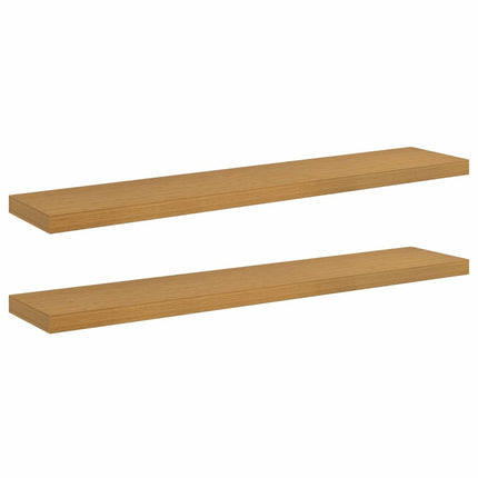 Vägg hylla Väggmonterat 2 st Beige 120 x 23,5 x 3,8 cm