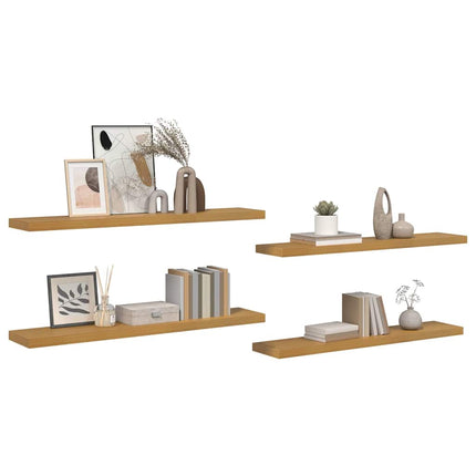 Vägg hylla 4 pcs Beige 120 x 23,5 x 4 cm Konstruerat trä