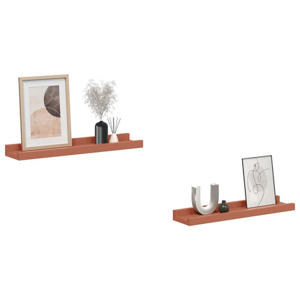 Vägg hylla med hylla 2 pcs Röd 40 x 9 x 3 cm Konstruerat trä