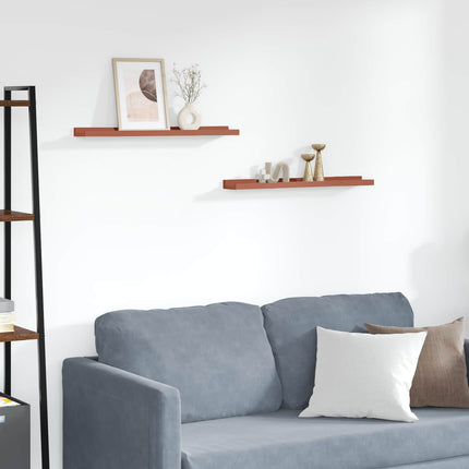 Vägg hylla med hylla 2 pcs Röd 60 x 9 x 3 cm Konstruerat trä